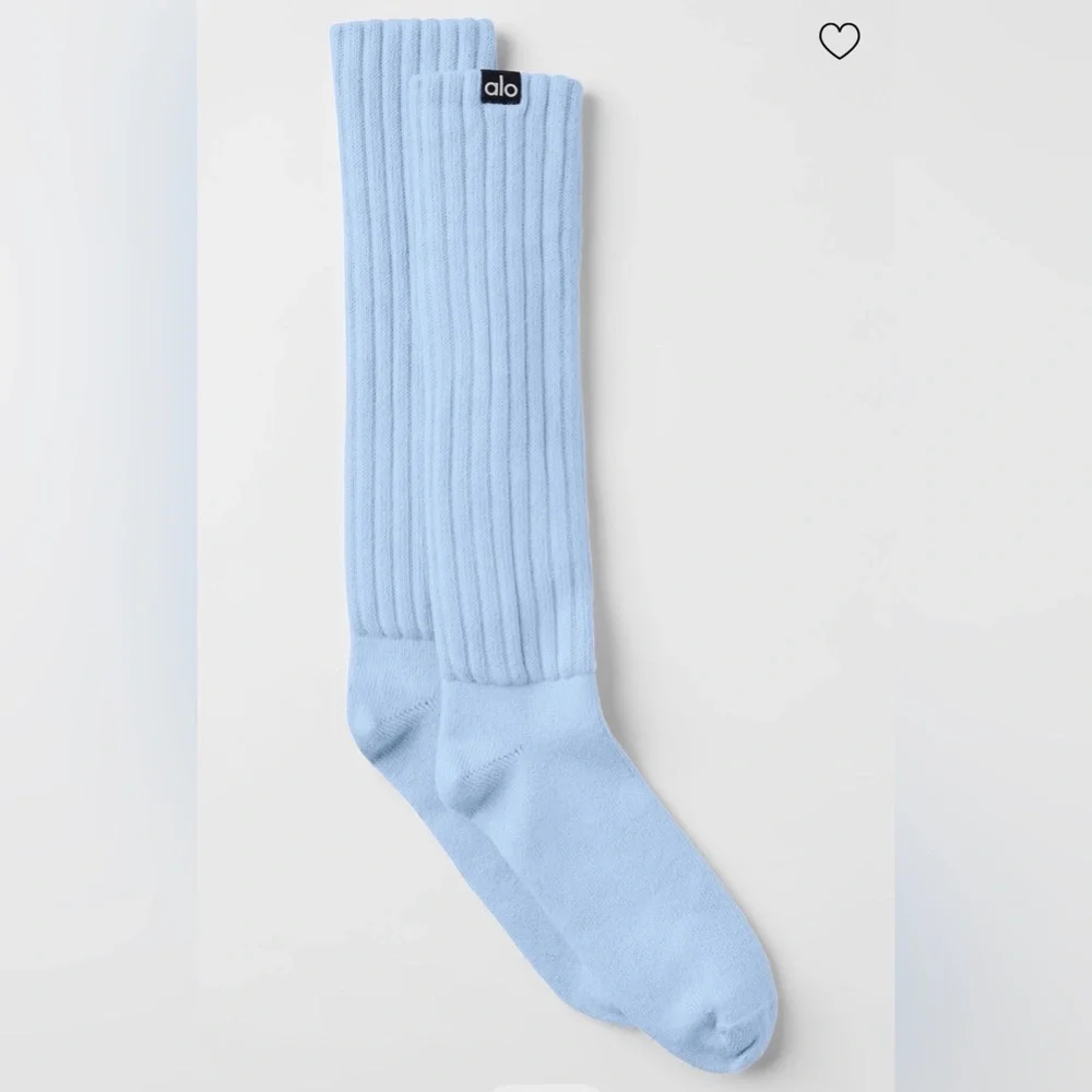 ALO Yoga Seashell Blue Unisex Scrunch Sock M
